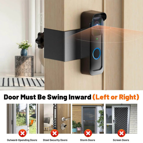 Anti-Theft Doorbell Mount For Blink Video Doorbell 1st Gen installed with weatherproof wall bracket