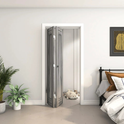 30 Inch Bifold Door Hardware Kit For Two Doors Aluminum Sliding Barn Door Top Mounted For Bathroom Bedroom Storeroom Living Room