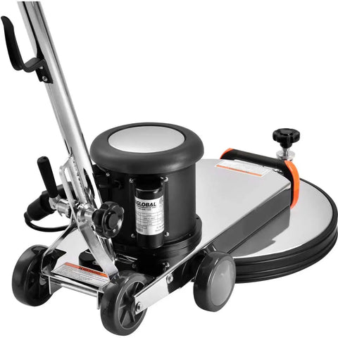 Side view of Corded High Speed Floor Burnisher, 20 Inch Cleaning Width, 120V, 1.5 HP, 1500 RPM, Includes 50 Foot Safety Power Cord