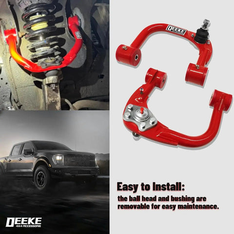 Beefy Front Upper Control Arms For 2005-2022 Toyota Tacoma With 1-4 Inch Lift Tubular Alloy Steel Replacement Arms Installed