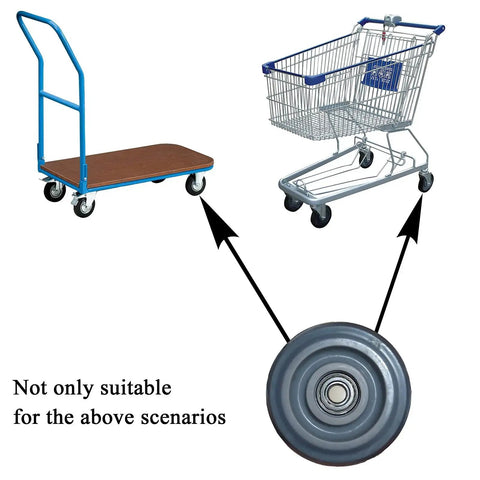 4 Inch Heavy Duty Plate Casters With 265 Lbs Per Wheel And 530 Lbs Total Capacity, PU Wheels for carts and trucks