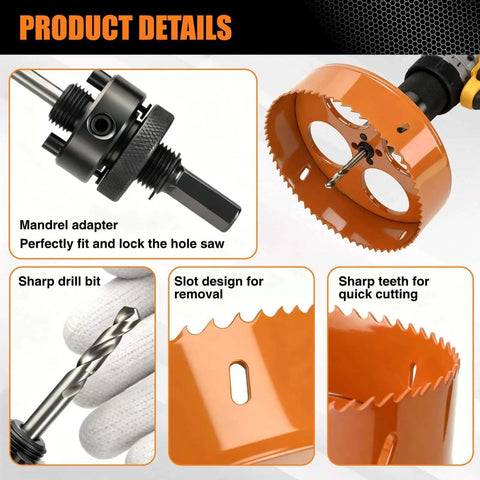 6 1/4 Inch Bi Metal Hole Saw Kit For Recessed Lights Can Lights Wood Drywall And Metal Luckyway with arbor and bits