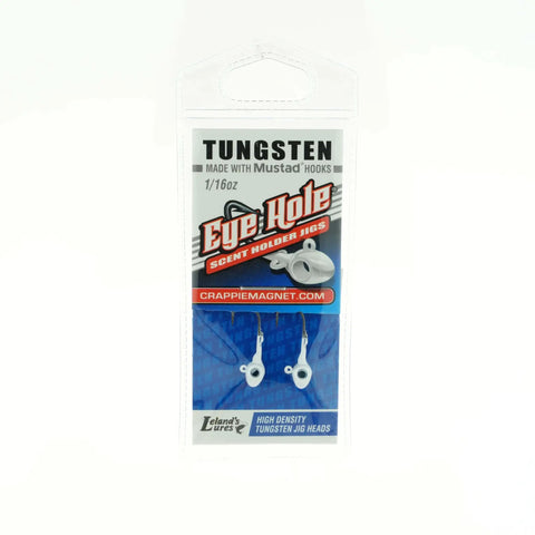 Dope Tungsten Eye Hole Jig Two Pack For Trout Crappie Panfish And Perch One Sixteenth Ounce White With Eyehole Scent Design