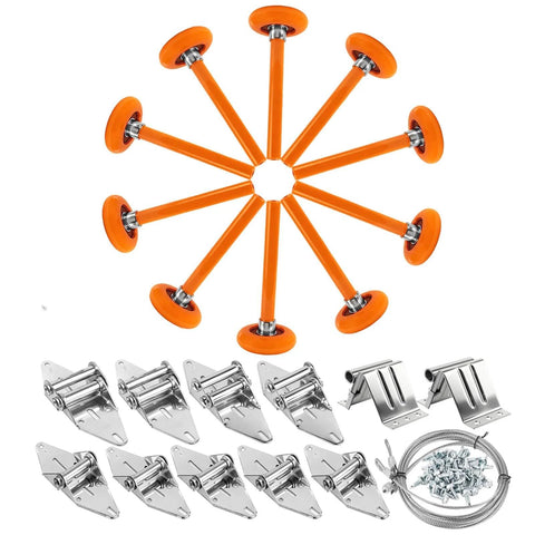 Quiet Nylon Garage Door Roller Kit With Hinge Top Bracket Wire Rope And 2 Inch Roller Stem For 7 Foot Doors Reduces Noise