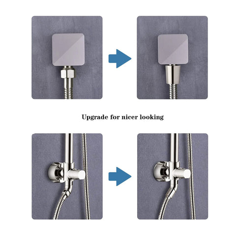 Shower hose in brushed nickel with wall-mount hardware; 79-inch stainless steel flexible hose for handheld shower