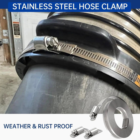 Stainless Steel Hose Clamp Kit For DIY Projects With 13 Feet Of Metal Strap And 8 Beefy Adjustable Worm Gear Clamps in use