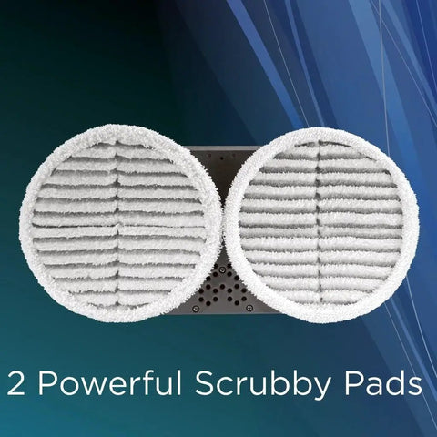Bissell SpinWave mop pad kit: two round white microfiber replacement pads