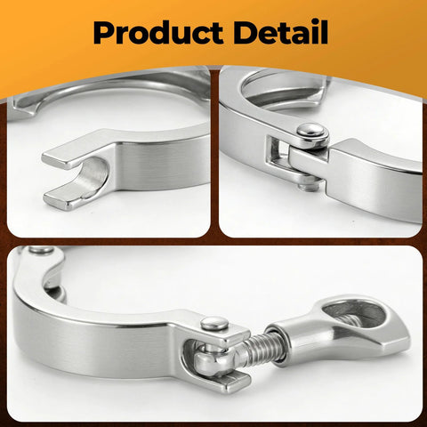 Tri Clamp single pin heavy-duty clamp with wing nut, stainless steel 304, silicone gasket, TC 1.5 in, Amazon brand