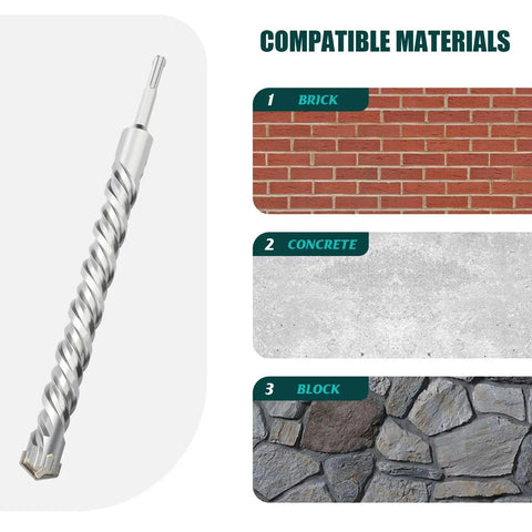 1 Inch By 59 Inch SDS Plus Rotary Hammer Drill Bit For Concrete And Masonry Long Reach Carbide Tip Drill Bit For Concrete Brick Cement