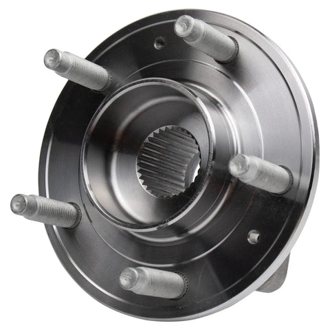 Two Piece Front Left And Right Wheel Bearing And Hub Assembly Set For AWD Vehicles Drop In Replacement Direct Fit Compatible With 2020 To 2022 Buick Encore GX, 2020 Buick Regal TourX, 2020 Cadillac CT4, 2021 Chevrolet Equinox, front view