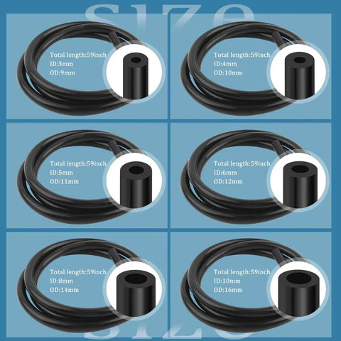 Six Piece Silicone Vacuum Hose Kit With 4.9 Ft Of Flexible Vacuum Lines And Tube Cutter, Size Range 1/8 In To 3/8 In