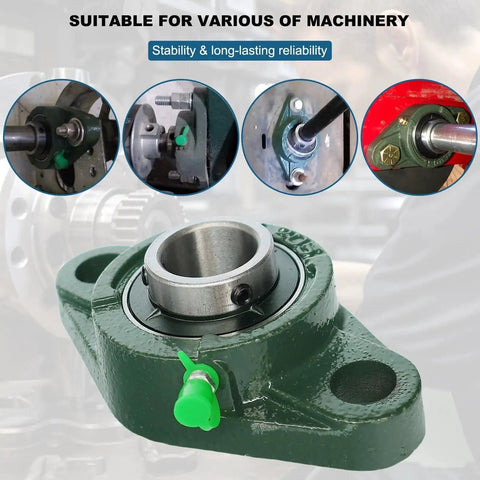 Four Pack Pillow Block Bearing UCFL205 16 Self Aligning Flange Mount Ball Bearing Unit With 1 Inch Bore And Two Bolt Flange Cast Iron Housing.