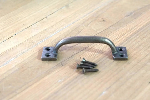 Brass Color Window Drawer Cabinet Pulls Set, 4 Inch Long By 1 Inch Wide With 3 1/2 Inch Center To Center Hole Spacing, screws included
