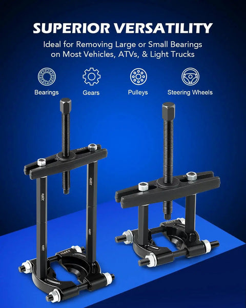5 Ton Bearing Puller Set with Bearing Separator and Pinion Wheel Removal Kit displayed on blue background