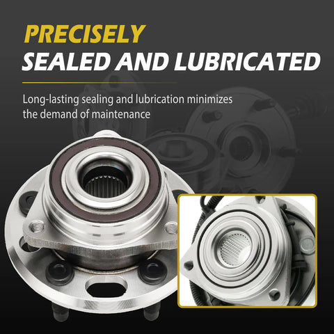Plug And Play Front CV Axle And Wheel Bearing Hub Assembly close-up showing precise sealing and lubrication for GM vehicles.