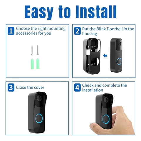 Installation steps for Protective Wall Mount Bracket For Video Doorbell 1st Gen - No Fuss Easy Install Cover Shield, Durable Hard Plastic Mount.