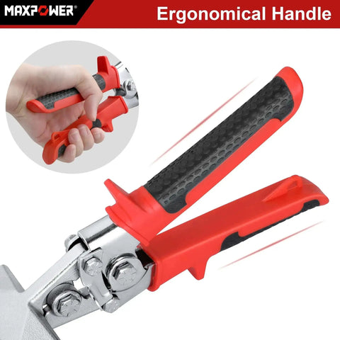Close-up of ergonomic non-slip handle on Sheet Metal Bender Hand Seamer With 3 Inch Jaw for bending and flattening metal.
