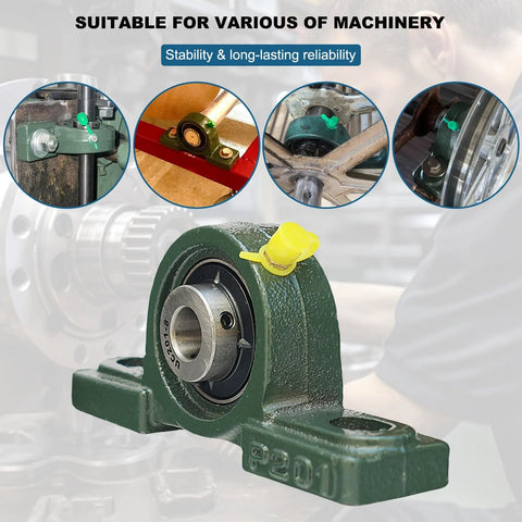 4 Pack UCP201-8 Pillow Block Mounted Ball Bearings With One Half Inch Bore, Solid Cast Iron Base, Self Aligning