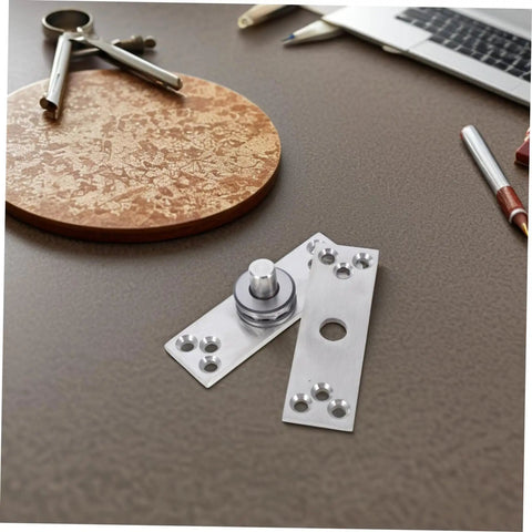 Heavy Duty 360 Degree Rotating Concealed Door Pivot Hinge For Invisible Cabinets And Bookcases Stainless Steel Hidden Door Hardware Durable Rotation Shaft System Ideal For Premium Cabinets By MAGICLULU on a desk