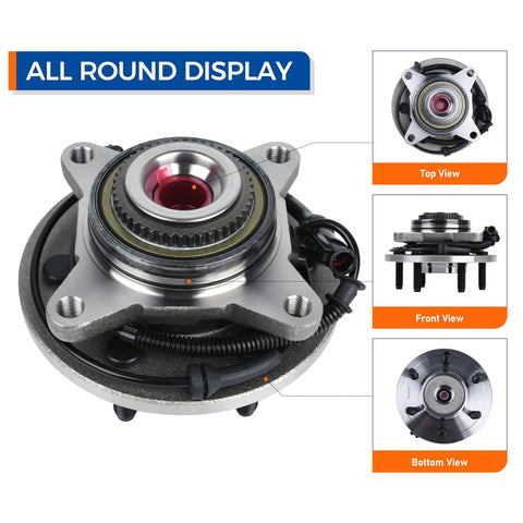 All round display of Front Wheel Hub And Bearing Assembly 515046 For 2004-2005 Ford F-150 4WD Heritage 6-Lug With ABS