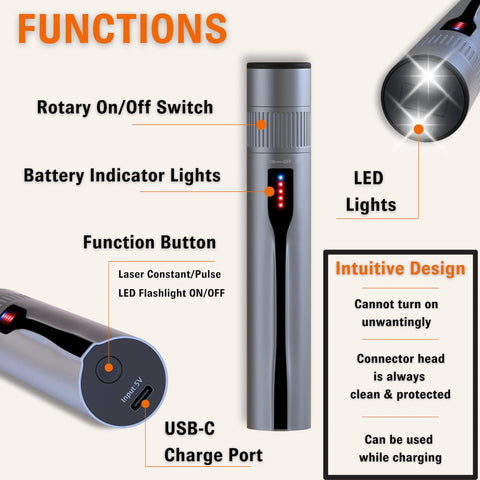 Sysotek Visual Fault Locator fiber optic VFL with rechargeable battery, retractable head for SC/FC/ST.