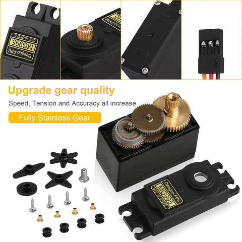 6-Pack High Speed Digital Metal Gear RC Servo, 55g Weight, showcasing internal stainless gears and components