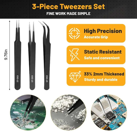 Ultimate All In One 63 Piece 3D Printing Tool Kit With Deburring Blades Nozzle Cleaners Metal Files Tweezers for precision work