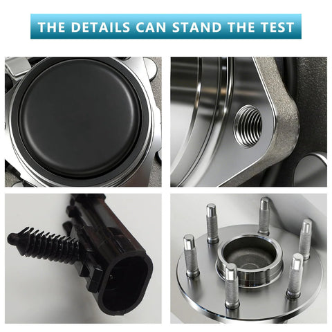 Close-up of Drop-In Front Wheel Hub Bearing Assembly With ABS For 2WD Chevy Tahoe Suburban GMC Yukon Silverado Sierra Escalade 6-Lug Vehicles 1999-2006 Range Part 515054 Easy Install Durable Replacement For Daily Driver showing details.