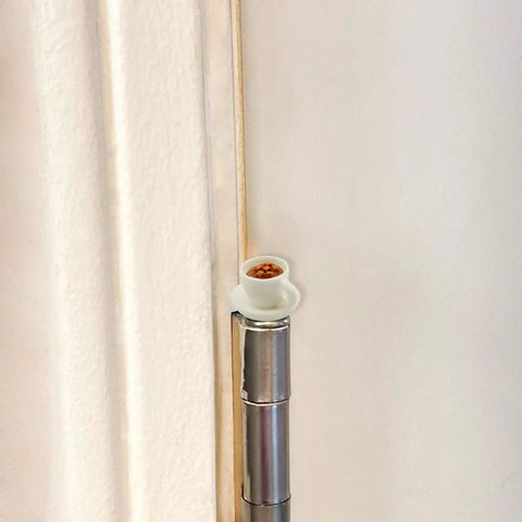 Whimsical Hot Cocoa Door Hinge Toppers Set Of 6 Magnetic Heads For Metal Doors And Surfaces installed on hinge