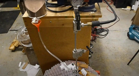 DIY Waterjet Cutting Head Kit With Mixing Chamber Nozzle Body Nozzle Orifice Collet For Water Jet Cutting Machine setup on a bench