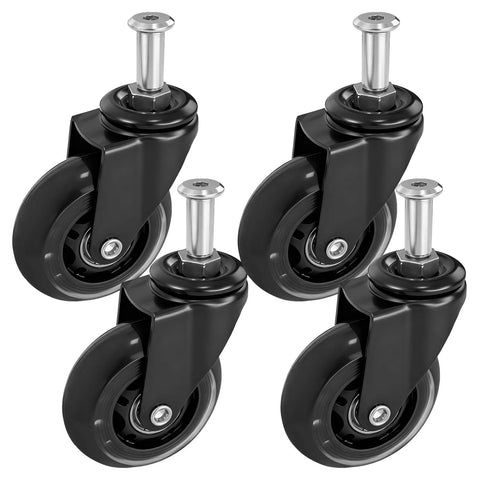 Creeper Caster Wheels Set Of 4 Heavy Duty 2.5 Inch Casters Replacement Roller Blade Rubber 360 Degree No Noise Wheel for mechanic stools.