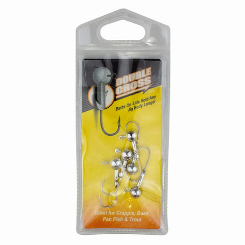 One Sixteenth Ounce Nickel Finish Jig Heads Five Pack For Crappie And Freshwater Fishing, Lightweight, Extra Sharp, Size Three Hook