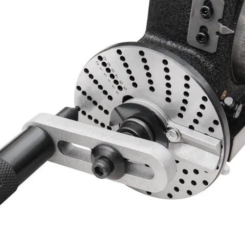 Close-up of 4 Inch Rotary Milling Table With Dividing Plates For Precision Indexing And Milling, Horizontal and Vertical Setup, MT2 Bore