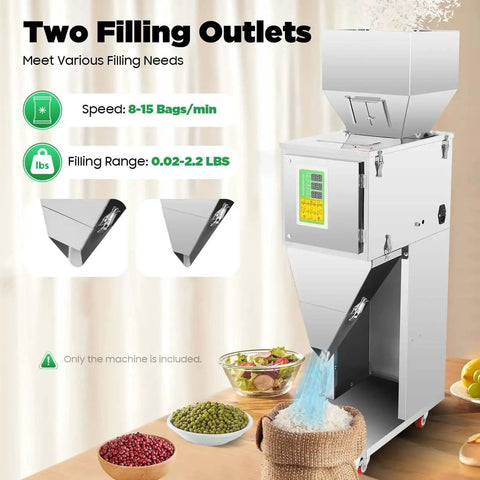 10-999g Automatic Powder Filling Machine With Heavy-Duty Stainless Steel Build 200W 110V for filling grains and seeds