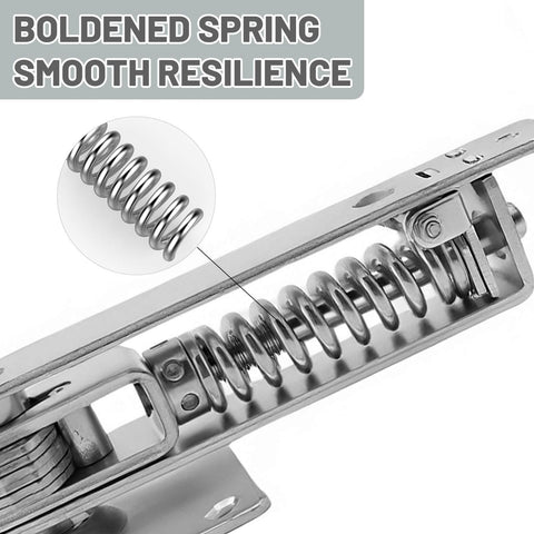 Close-up of Double Action Spring Hinges Ptazucv for Wooden Doors, highlighting smooth metal spring and resilience features.
