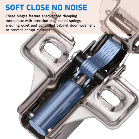 Mirdinner cabinet hinges, stainless steel, 24-pack, soft-close 105° self-closing hinges for face-frame cabinets