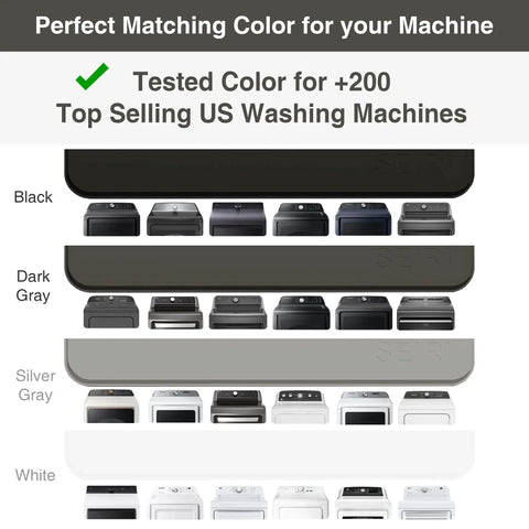 SEIRI 26x18 inch silicone washer/dryer top protector mat, dark gray, front view