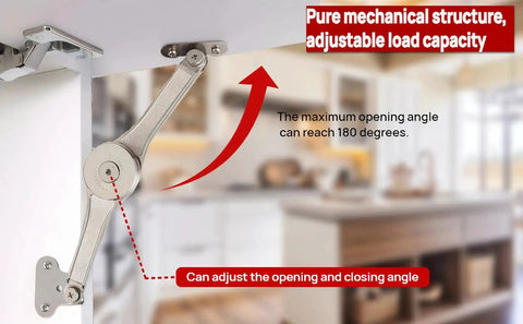 Heavy Duty Lid Stay Hinges For Cabinets And Toy Boxes With Adjustable Load Capacity And 180 Degree Opening Durable Folding Support Hinges For Closets Wardrobes And Storage Boxes Easy Install Strong Metal Construction For Long Lasting Use installed on cabinet door.
