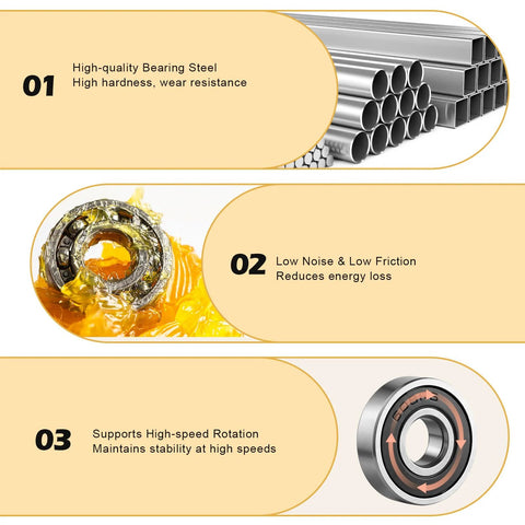 50pcs 608 2RS ball bearings in bearing steel with double rubber seals, 8x22x7mm for 3D printers, skateboards, electric motors