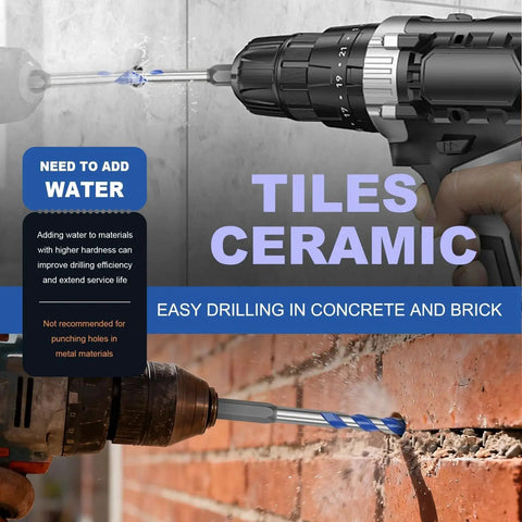 Five Pack One Eighth Inch Masonry Tile Drill Bits With Hex Shank Step Style for ceramic and brick drilling