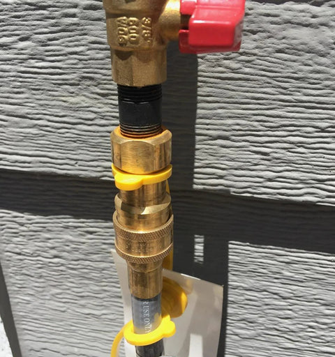 CALPOSE gas hose with quick-connect brass fittings, 15 ft long, 3/8 in ID natural gas line for grill