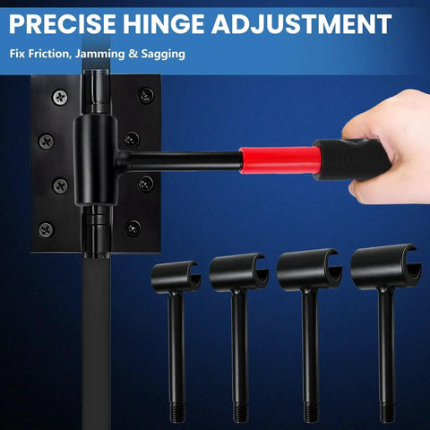 4 In 1 Door Hinge Adjustment Tool For Residential And Commercial Use, Heavy Duty Gap Adjusting Wrench With Threaded Design And Rubber Handle in use