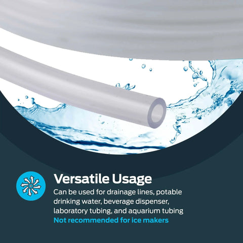 Clear PVC Vinyl Tubing Half Inch Inner Diameter Five Eighth Inch Outer Diameter Ten Foot Length Ideal Low Pressure Transfer