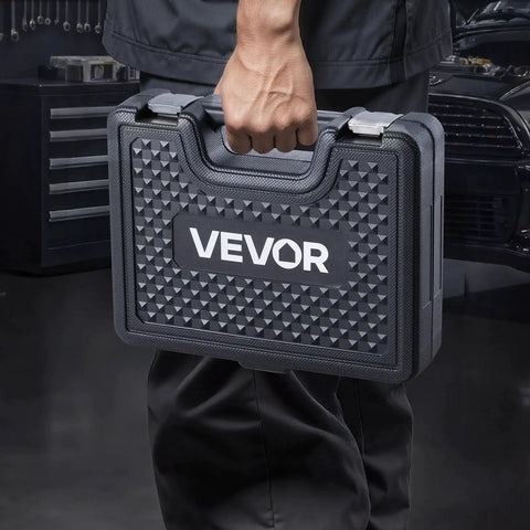 Person holding case of Bicycle Bearing Press Kit For Wheel And Hub Installation with Bushings and Wrenches 25-Piece Set
