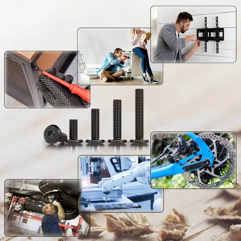 Beefy Flat Head M6 Hex Socket Cap Screws 35mm 30 pcs set black oxide full thread alloy steel with hex spanner in various uses