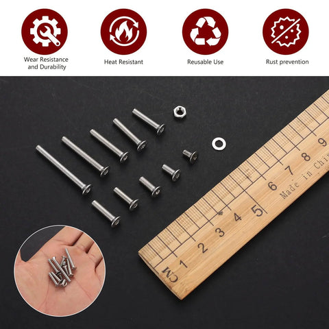 Ultimate 810 Piece M3 Screws Set With 304 Stainless Steel Flat Head Hex Socket Cap Screws Countersunk Bolts Nuts And Washers