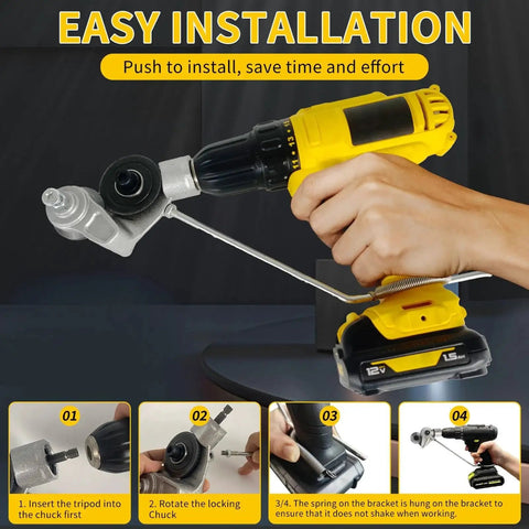 Pro Grade Metal Cutter For Drill Attachments For Cutting Steel Copper Aluminum And Other Thin Metal Plates in use