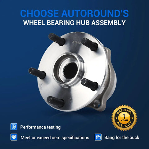 Rear Wheel Bearing Hub Assembly 512536 For Subaru Outback 2015-2021, Legacy 2015-2021, Forester 2019, WRX 2015-2019, WRX STI 2016-2019, Ascent 2019-2021, 5 Lug, ABS, Rear Axle Replacement.