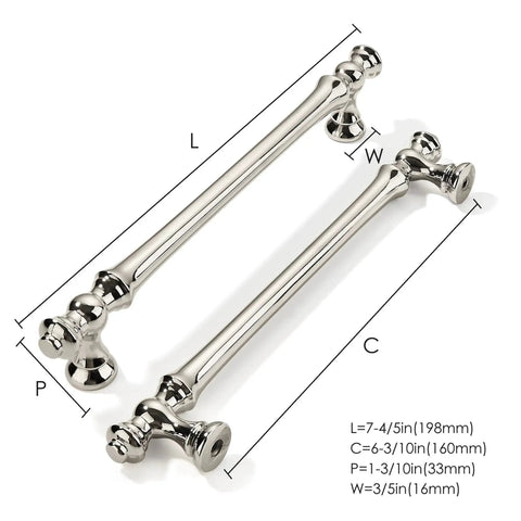 10 Pack Six And A Quarter Inch Polished Nickel Cabinet Pulls 160mm Drawer Handles for Cabinets