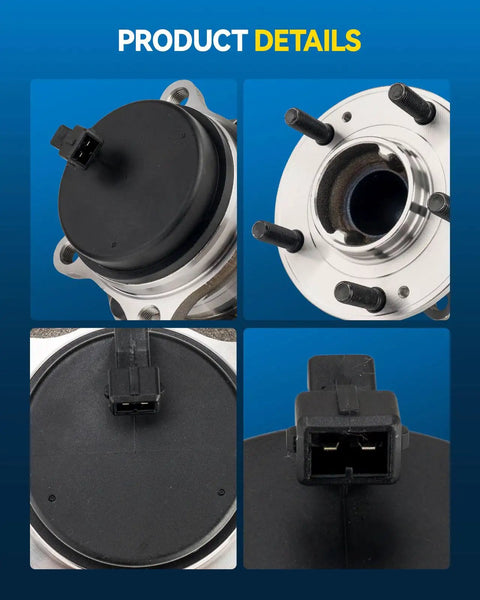 Rear Wheel Bearing Hub Assembly Ready To Roll 5 Lugs FWD Fits 2011-2015 Kia Sorento, close-up of connector and mounting holes